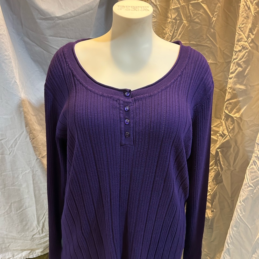 Just My Size Women's Purple Crew Neck Sweater